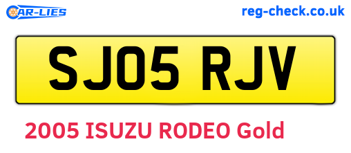 SJ05RJV are the vehicle registration plates.