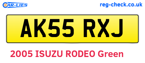 AK55RXJ are the vehicle registration plates.
