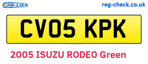 CV05KPK are the vehicle registration plates.