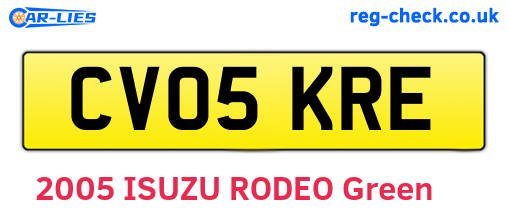 CV05KRE are the vehicle registration plates.