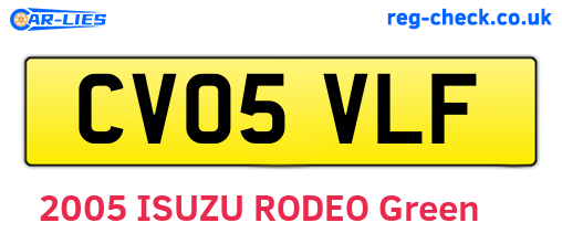CV05VLF are the vehicle registration plates.