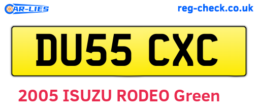 DU55CXC are the vehicle registration plates.