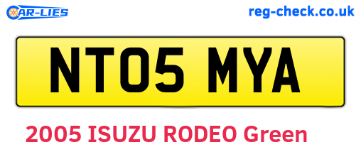 NT05MYA are the vehicle registration plates.