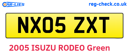 NX05ZXT are the vehicle registration plates.
