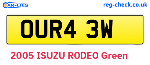 OUR43W are the vehicle registration plates.