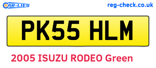 PK55HLM are the vehicle registration plates.