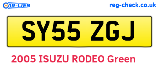 SY55ZGJ are the vehicle registration plates.