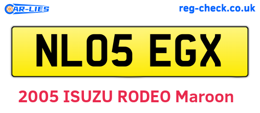 NL05EGX are the vehicle registration plates.