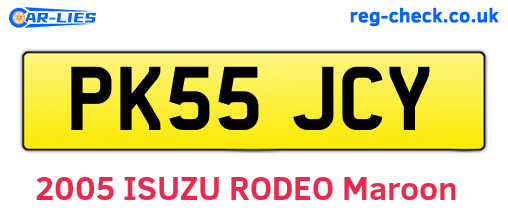 PK55JCY are the vehicle registration plates.