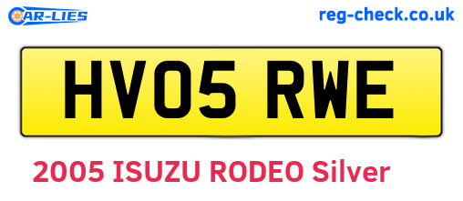 HV05RWE are the vehicle registration plates.