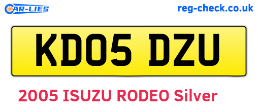 KD05DZU are the vehicle registration plates.