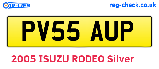 PV55AUP are the vehicle registration plates.