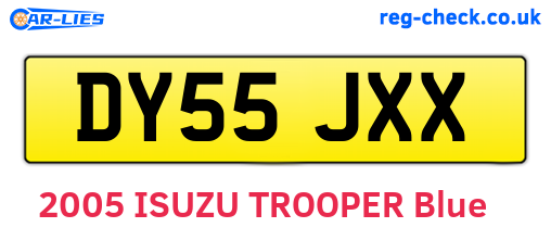 DY55JXX are the vehicle registration plates.
