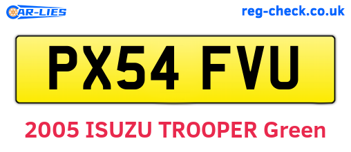 PX54FVU are the vehicle registration plates.