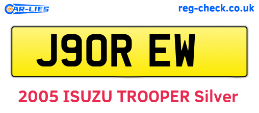 J90REW are the vehicle registration plates.