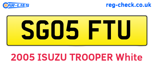 SG05FTU are the vehicle registration plates.