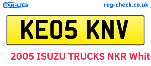 KE05KNV are the vehicle registration plates.