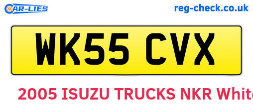 WK55CVX are the vehicle registration plates.