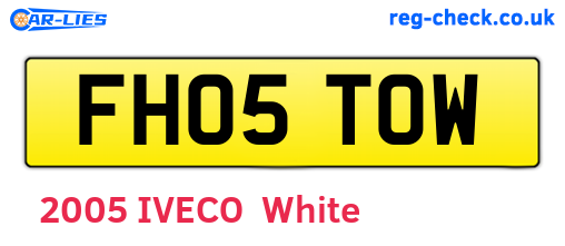FH05TOW are the vehicle registration plates.