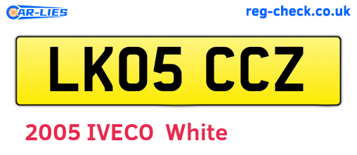 LK05CCZ are the vehicle registration plates.