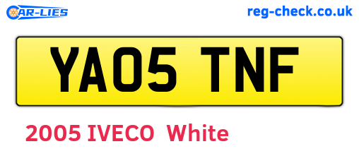 YA05TNF are the vehicle registration plates.