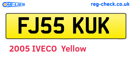 FJ55KUK are the vehicle registration plates.