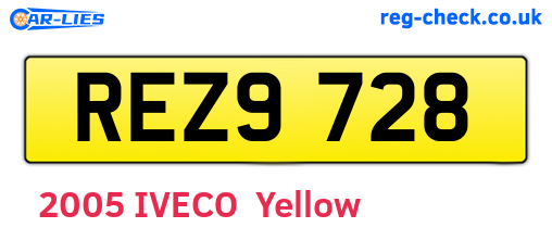 REZ9728 are the vehicle registration plates.