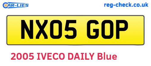 NX05GOP are the vehicle registration plates.