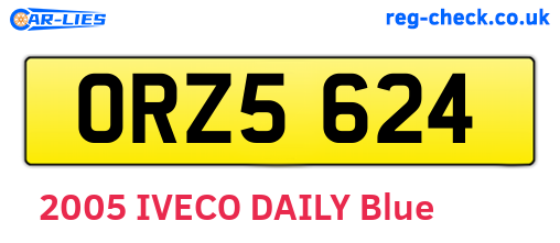 ORZ5624 are the vehicle registration plates.