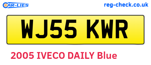 WJ55KWR are the vehicle registration plates.