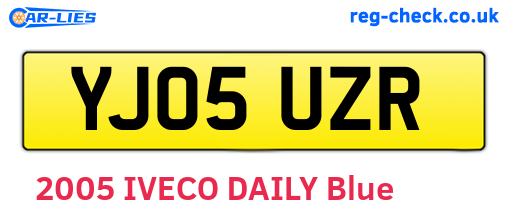 YJ05UZR are the vehicle registration plates.