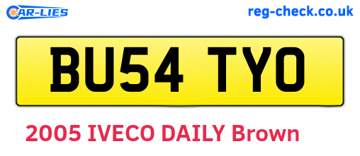 BU54TYO are the vehicle registration plates.