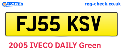 FJ55KSV are the vehicle registration plates.