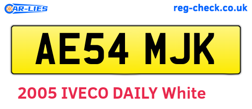 AE54MJK are the vehicle registration plates.