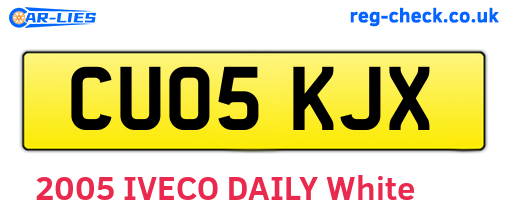 CU05KJX are the vehicle registration plates.