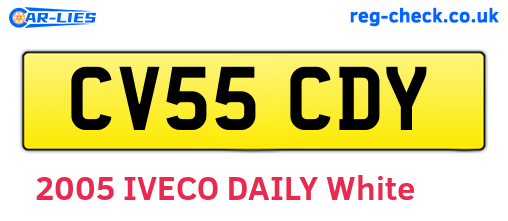 CV55CDY are the vehicle registration plates.