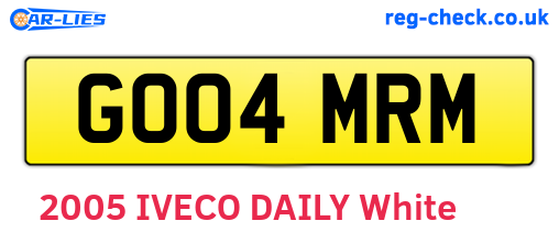 GO04MRM are the vehicle registration plates.