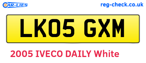 LK05GXM are the vehicle registration plates.