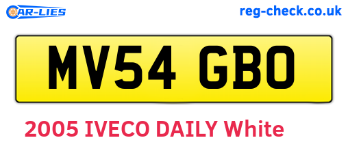 MV54GBO are the vehicle registration plates.