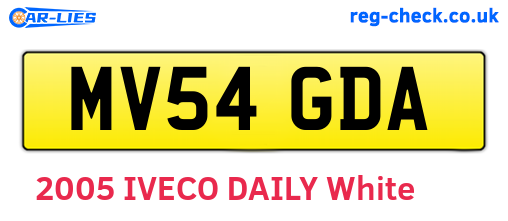 MV54GDA are the vehicle registration plates.