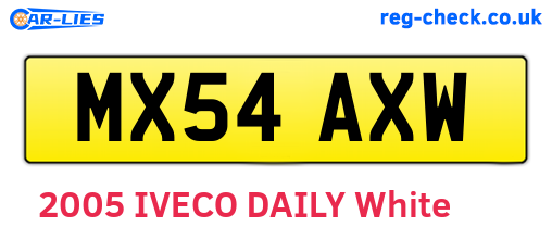 MX54AXW are the vehicle registration plates.