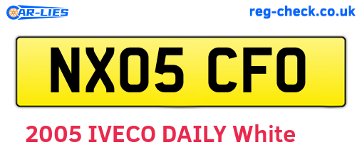 NX05CFO are the vehicle registration plates.