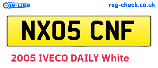 NX05CNF are the vehicle registration plates.