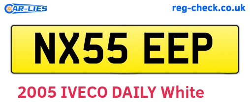NX55EEP are the vehicle registration plates.