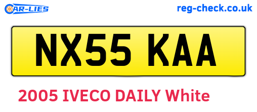 NX55KAA are the vehicle registration plates.