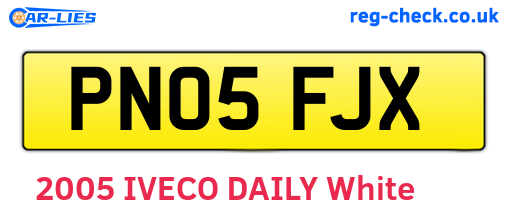 PN05FJX are the vehicle registration plates.