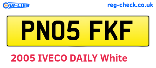 PN05FKF are the vehicle registration plates.