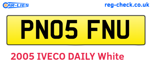 PN05FNU are the vehicle registration plates.