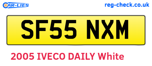 SF55NXM are the vehicle registration plates.
