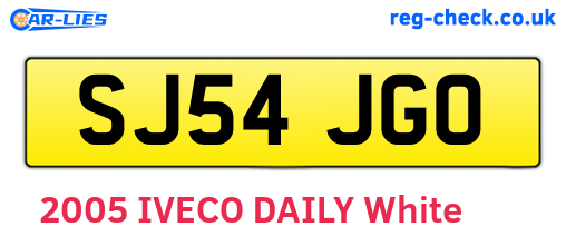 SJ54JGO are the vehicle registration plates.